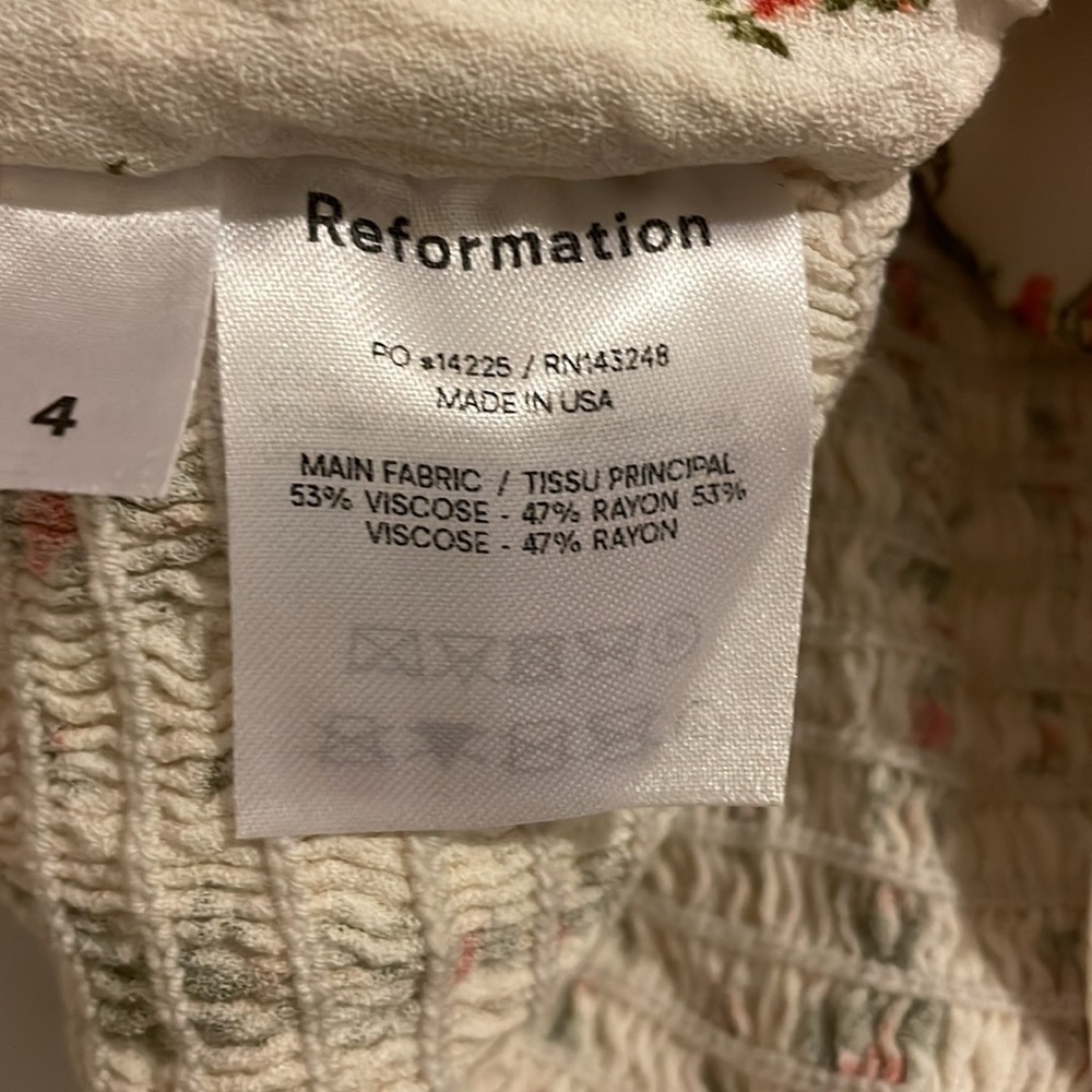 Reformation Ariana Top in Poppyseed Floral Size 4 - Picture 6 of 7